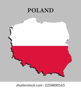 Mapa vectorial Polonia hizo la bandera nacional aislada en el fondo. Marca de estado creativo de Template Europe para diseño, ilustración, patrón, informe, infografía, fondo. Símbolo de concepto de Polonia