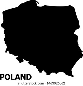 Vector Map of Poland with name. Map of Poland is isolated on a white background. Simple flat geographic map.