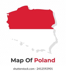 Vector map of Poland with national flag