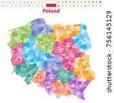 vector map of Poland provinces(known as voivodeships) with administrative divisions. Polish names gives in parentheses, where they differ from the English ones.