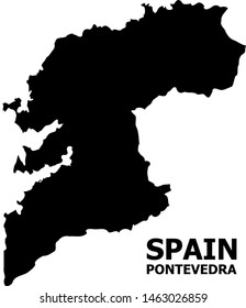 Vector Map of Pontevedra Province with caption. Map of Pontevedra Province is isolated on a white background. Simple flat geographic map.