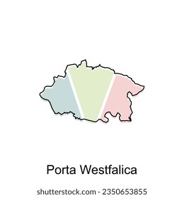 vector map of Porta Westfalica colorful modern outline design, World map country vector illustration design template