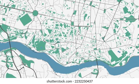 Vector map of Porto, Portugal. Urban city road map poster illustration. Porto map art.