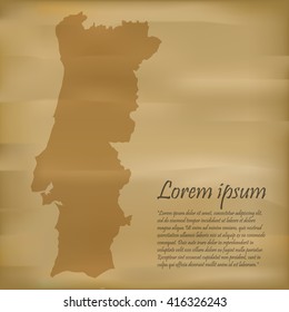vector map of Portugal old paper