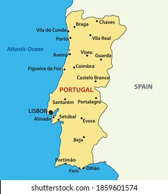 vector map of Portugal - Portuguese Republic