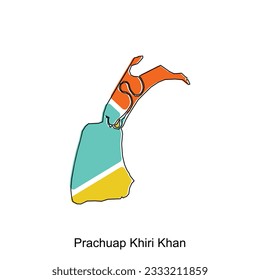 vector map of Prachuap Khiri Khan modern outline, High detailed vector illustration vector Design Template, suitable for your company