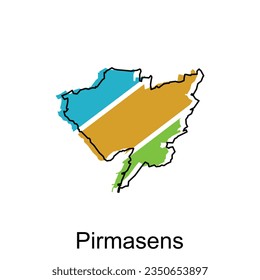 vector map of Primasens colorful modern outline design, World map country vector illustration design template