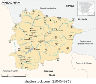 Vector map of the Principality of Andorra