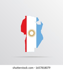 Vector Map Of Córdoba Province, Argentina Combined With Córdoba Province, Argentina Flag.