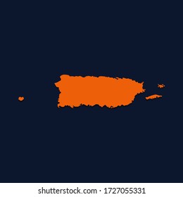 
Vector map of Puerto Rico. Isolated vector illustration