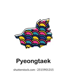 Vektorkarte von Pyeongtaek. Rahmen für Ihre Infografik. Entwurfsvorlage für Vektorgrafik