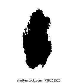 Vector map Qatar. Isolated vector Illustration. Black on White background. EPS 10 Illustration.