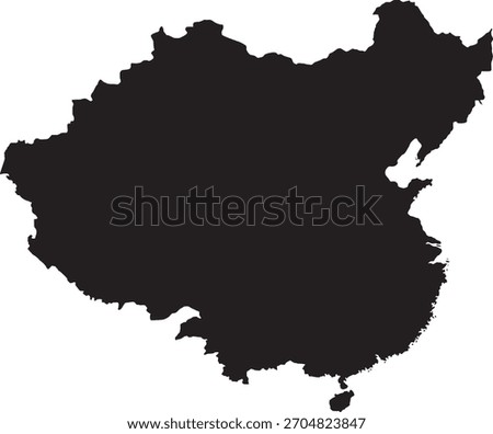 Vector Map of The Qing Dynasty Silhouette Editable