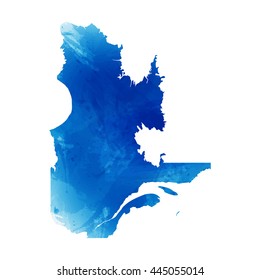 Vector map Quebec. Vector Illustration. Watercolor effect. EPS 10 Illustration.