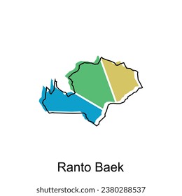 vector map of Ranto Baek City colorful design, Province of North Sumatra illustration design template on white background