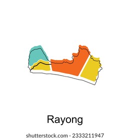 vector map of Rayong modern outline, High detailed vector illustration vector Design Template, suitable for your company