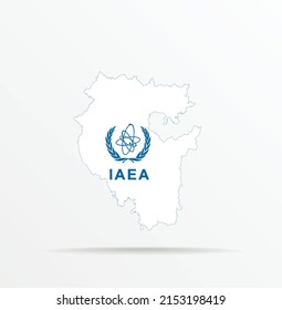 Vector Map Republic Of Bashkortostan Combined With International Atomic Energy Agency (IAEA) Flag.