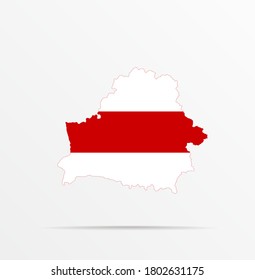 Mapa vectorial República de Bielorrusia combinado con la bandera de Bielorrusia.