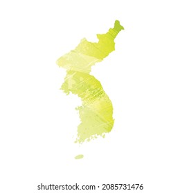 Vector map The Republic of Korea. Isolated vector Illustration. Black on White background. EPS 10 Illustration.