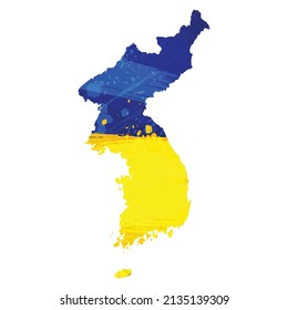 Mapa de vectores La República de Corea. Ilustración vectorial aislada. Negro sobre fondo blanco. Ilustración EPS 10.
