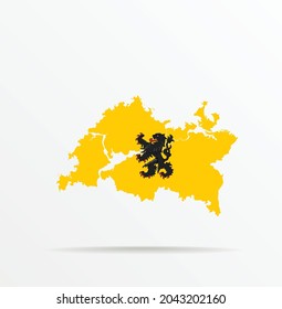 Vektorkarte Republik Tatarstan kombiniert mit Flandern, belgische Flagge.
