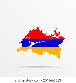 Vector map Republic of Tatarstan combined with Armenia flag.