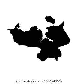 Vector map Reykjavik. Isolated vector Illustration. Black on White background. EPS 10 Illustration.