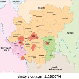 vector map of the Rhine-Main Metropolitan Region, Germany