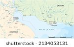 vector map of the Rio de la Plata, Argentina, Uruguay