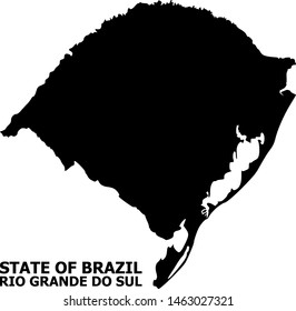 Vector Map of Rio Grande do Sul State with title. Map of Rio Grande do Sul State is isolated on a white background. Simple flat geographic map.