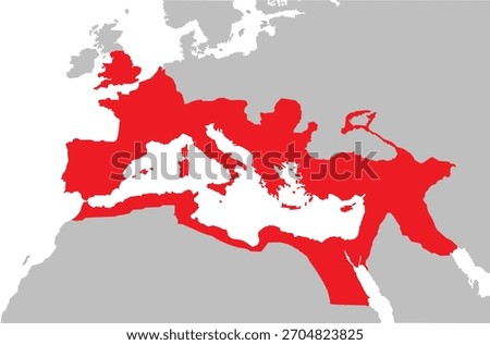 Vector Map of The Roman Empire Silhouette Editable