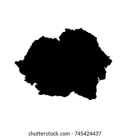 Vector map Romania. Isolated vector Illustration. Black on White background. EPS 10 Illustration.