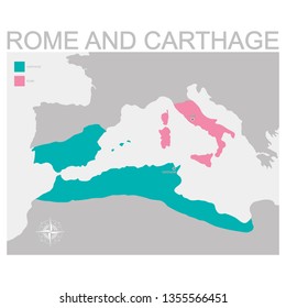 vector map of the Rome and Carthage territory