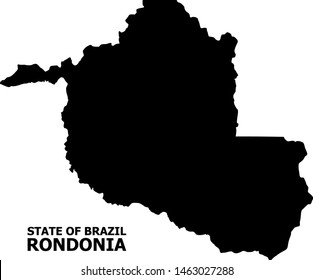 Vector Map of Rondonia State with name. Map of Rondonia State is isolated on a white background. Simple flat geographic map.