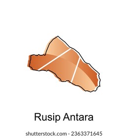 vector map of Rusip Antara City modern outline, Logo Vector Design. Abstract, designs concept, logo, logotype element for template.