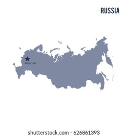 Vector map of Russia isolated on white background. Travel Vector Illustration.