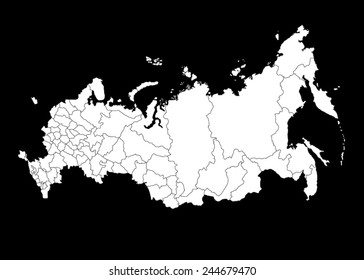 Vector Map of Russia on black background