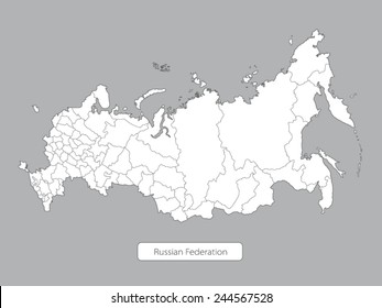 Vector Map of Russia on gray background