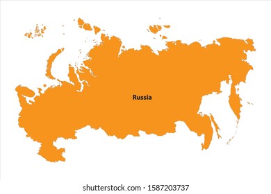 Vector Map of Russia orange