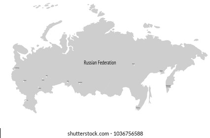 Vector map of Russia. map of the Russian Federation. 