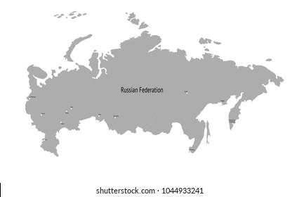 Vector map of Russia. map of the Russian Federation. 