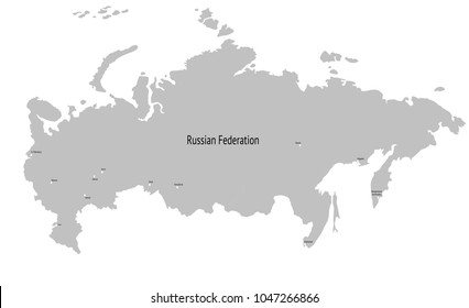 Vector map of Russia. map of the Russian Federation. 