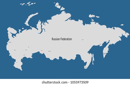 Vector map of Russia. map of the Russian Federation. 