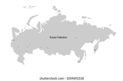 Vector map of Russia. map of the Russian Federation.