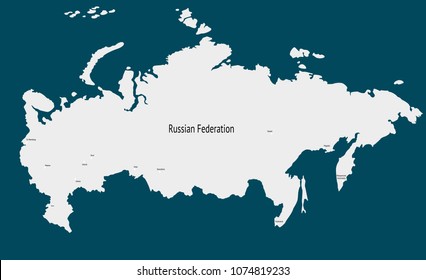 Vector map of Russia. map of the Russian Federation.