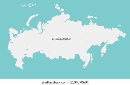 Vector map of Russia. map of the Russian Federation.