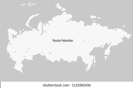 Vector map of Russia. map of the Russian Federation.