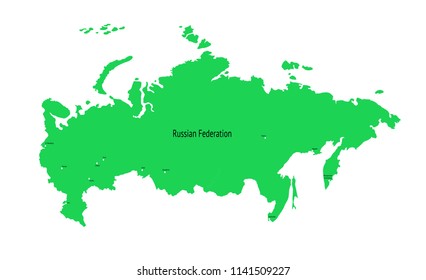Vector map of Russia. map of the Russian Federation.