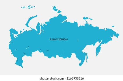 Vector map of Russia. map of the Russian Federation.