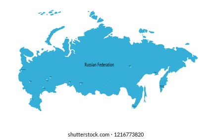 Vector map of Russia. map of the Russian Federation.